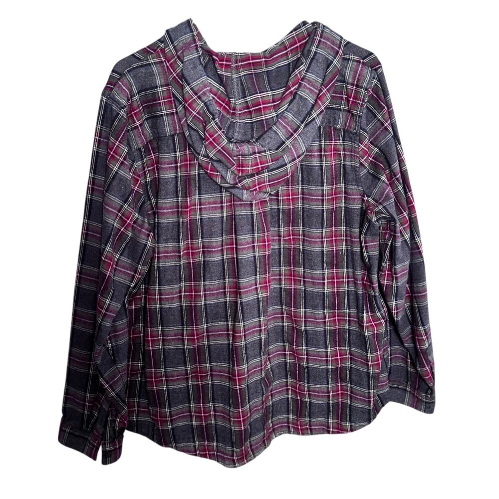 26. L.L. Bean Scotch Plaid Hooded Flannel Shirt Jacket – Size XL Relaxed Fit - Picture 3 of 5